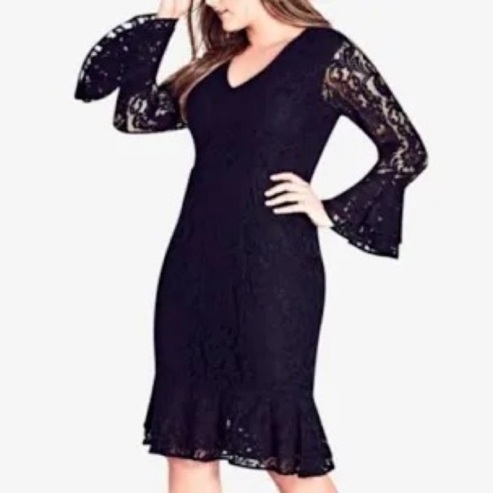 City Chic Black Lace Dress